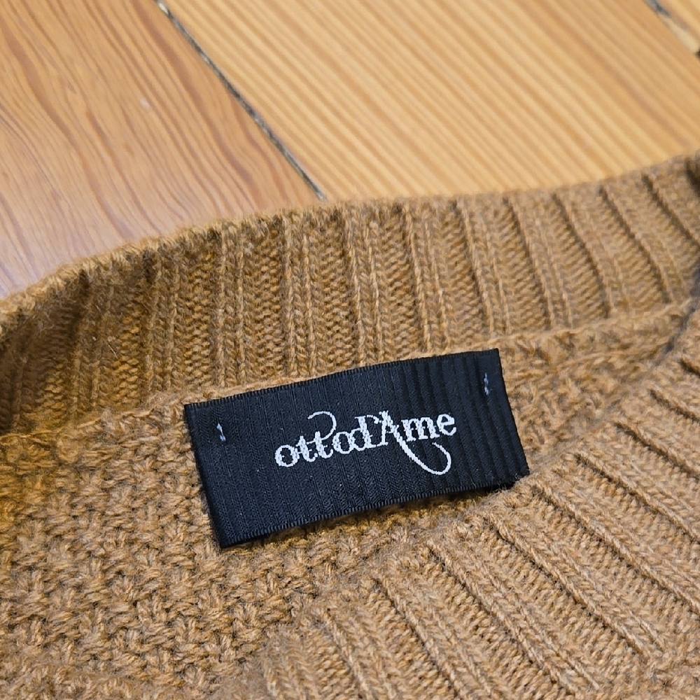 Ottod'Ame Camel Wool Cashmere Blend Ruffle Detail Bohemian Knit Sweater Size 6 - Picture 5 of 13